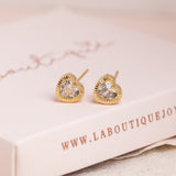 Aretes Mini - Corazón cristal