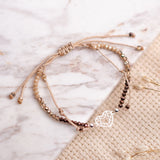 Pulseras Hilo Murano - Corazón Anagrama Silver