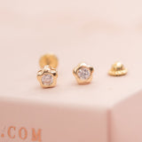 Aretes Mini - Flor circón Niña