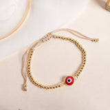 Pulseras Hilo Nudo - Esfera Ojo Turco Rojo