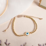 Pulseras Hilo Nudo - Esfera Ojo Turco Blanco