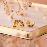 Aretes Mini - Rainbow Nube y Luna
