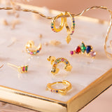 Aretes Mini - Rainbow Nube y Luna