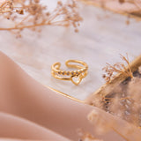 Anillos - Doble Corazón y Cristales