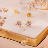 Aretes Mini - Rosetas Rosa Esmeralda