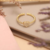 Anillos - Corazon circones braided