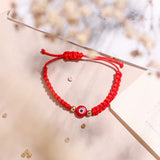 Pulseras Hilo Tejidas - Ojo Turco Rojo Bebé Oro