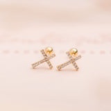 Aretes Mini - Cruz circoncitos
