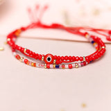 Pulseras Hilo Carlotas - Ojo Turco Rojo