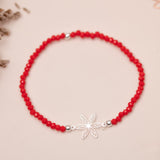 Pulseras Murano - Flor Silver