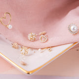 Aretes Mini - Corazón de Perlitas