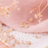Aretes Mini - Karma con circones y Perla