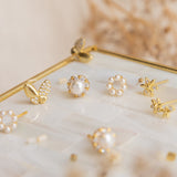 Aretes Mini - Coronita de perlas
