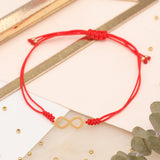 Pulseras Hilo Nudo - Rojo Amor Infinito de Oro