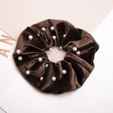 Collets - Scrunchie Perlas Marrón