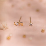Aretes Mini - Love Circón