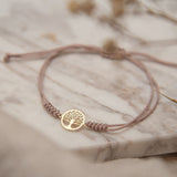 Pulseras Hilo Nudo - Árbol de la Vida de Oro
