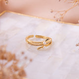 Anillos - Doble Perla y Cristales