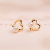 Aretes Mini - Corazón bonito y perla