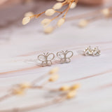 Aretes Mini - Mariposa silver