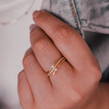 Anillos - Doble Perla y Cristales