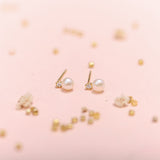 Aretes Mini - Perla y Cristal