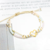 Pulseras Hilo Murano - Corazón  Viajeros Combinación Cielo