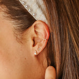 Aretes Mini - Perla y Cristal