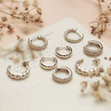 Argollas - Silver Donas Baguette