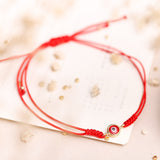 Pulseras Hilo Tejidas - Ojo Turco Rojo de Oro