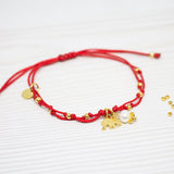 Pulseras Hilo Nudo - Elefante Rojo y Perla