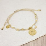 Pulseras Hilo Nudo - Beige 7 Deseos