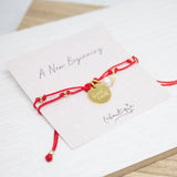Pulseras Hilo Nudo - Good Luck Rojo y Perla