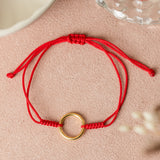 Pulseras Hilo Nudo - Rojo Karma de Oro