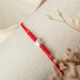 Pulseras Hilo Tejida - Corazón Silver Niña