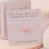 Pulseras Hilo Básicas - Inicial Rosa