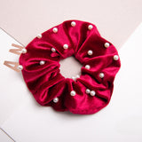 Collets - Scrunchie Perlas Guinda