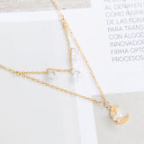 Collares - Doble tres circoncitos y luna colgante