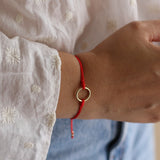 Pulseras Hilo Nudo - Rojo Karma de Oro