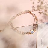 Pulseras Hilo Murano - Ojo Turco Blanco
