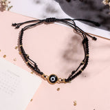 Pulseras Hilo Murano - Ojo turco negro