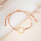 Pulseras Hilo Nudo - Marrón Karma Gold