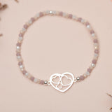 Pulseras Murano - Corazón Familia Silver