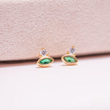 Aretes Mini - Cristal Verde Esmeralda