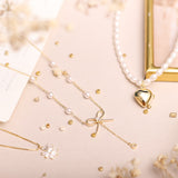 Collares - Lazo Cristal y Perlas