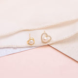 Aretes Mini - Corazones con perlas