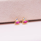 Aretes Mini - Cristal Magenta