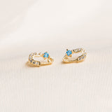 Aretes Mini - Imperdible circoncito celeste