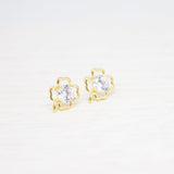 Aretes Mini - Trebol Centro Diamante