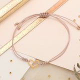 Pulseras Hilo Nudo - Corazón Rosa de Oro
